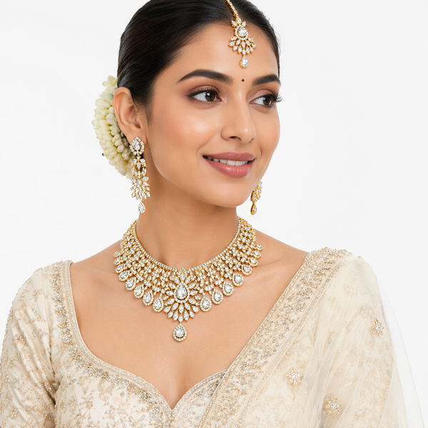 Elegant portrait wearing gold jewellery