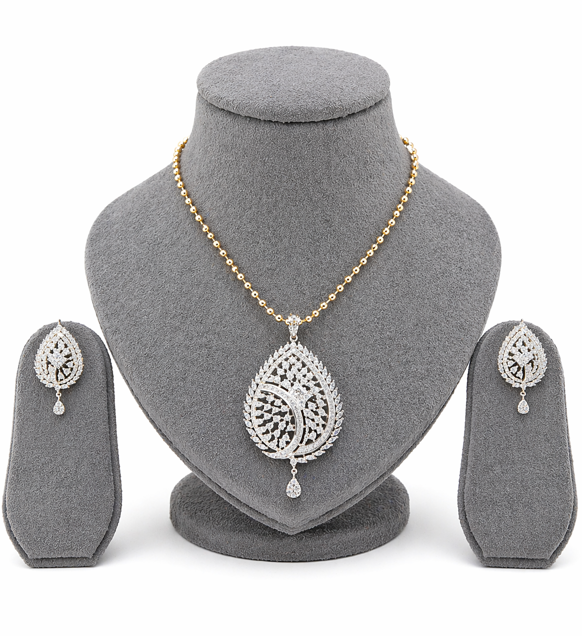 Elegant jewellery display with sparkling stones