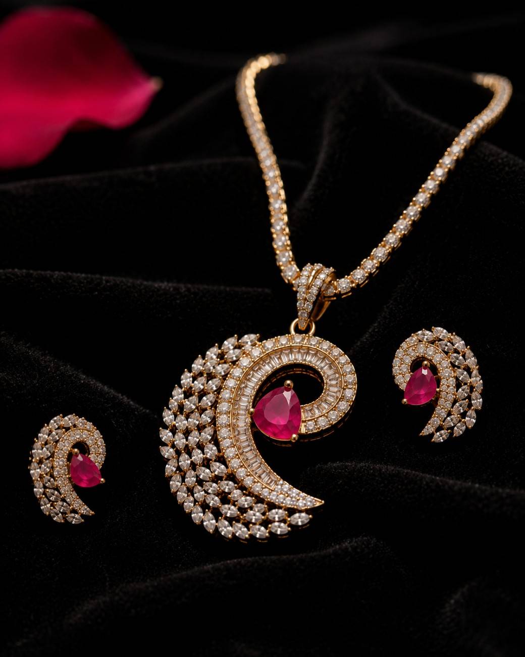 Roselle Pendant Set