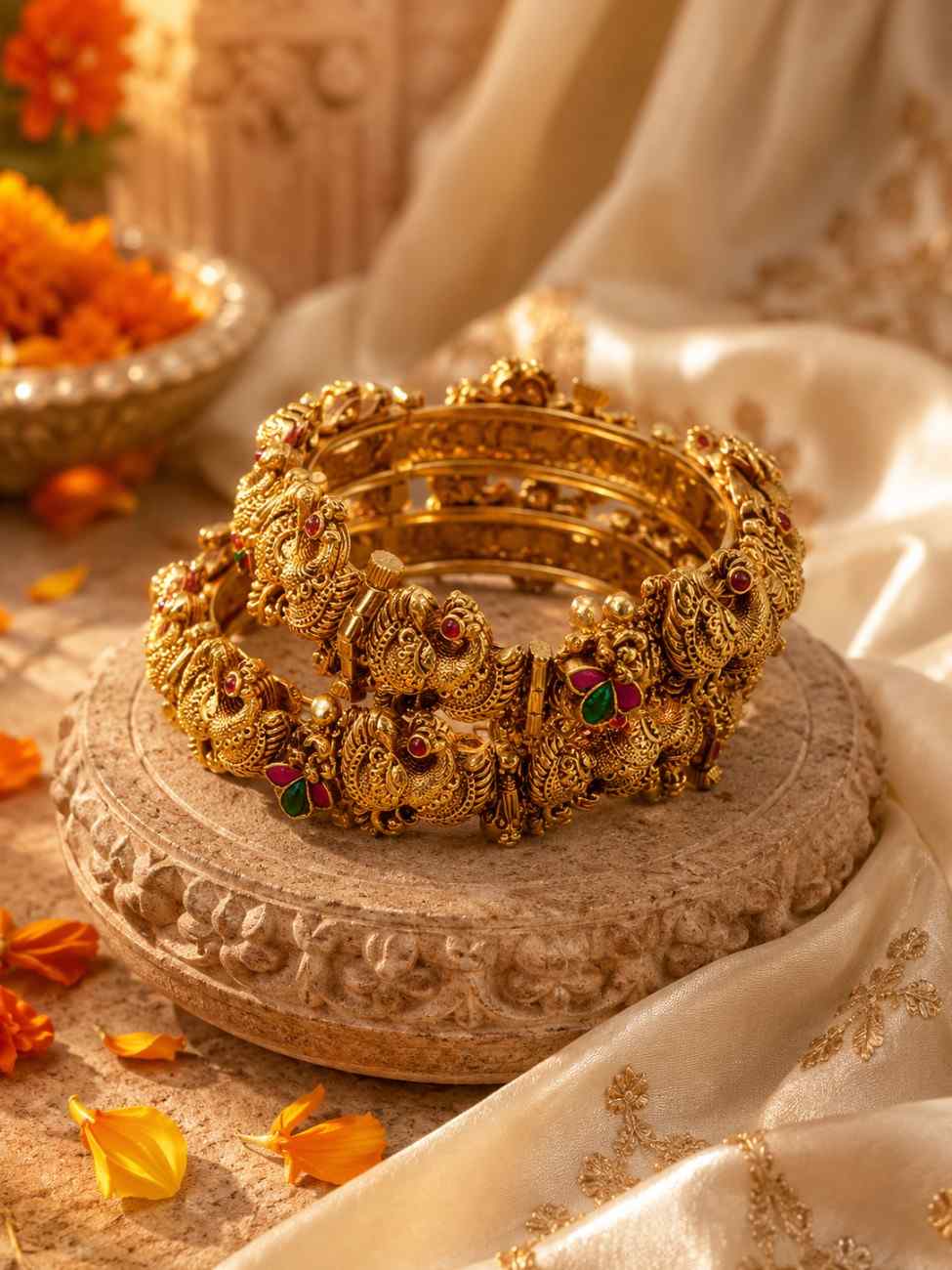 Rajsi Peacock Kada Set