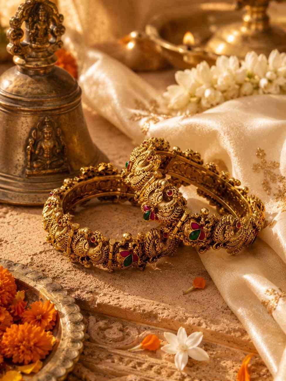 Rajsi Peacock Kada Set