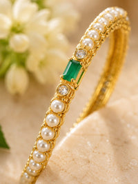 Emerald Pearl Grace Bangle Set