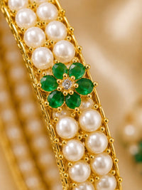 Emerelle Pearl Floral Bangles