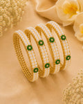 Emerelle Pearl Floral Bangles