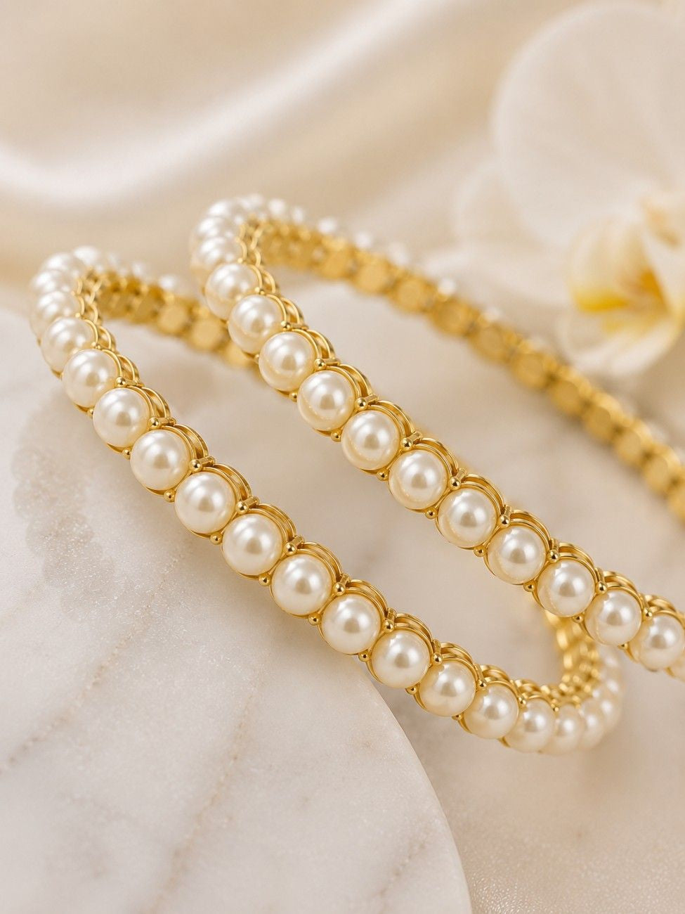 Motiya Pearl Bangle Set