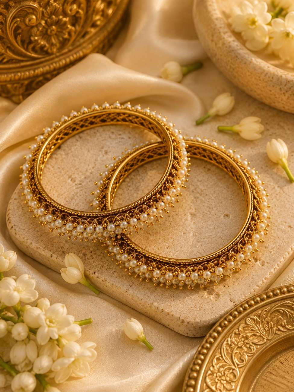 Noor Mahal Pearl Heritage Bangle Set
